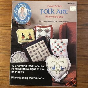 Plaid Greta Goodstitch Folk Art Cross Stitch Pillow Designs Patterns 7538 Decor